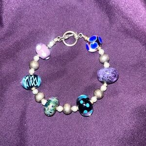Glass beaded bracelet